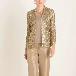 NWT Chico's Travelers Sequined Champagne Jacket Chico's Size 3 Plus Size 16